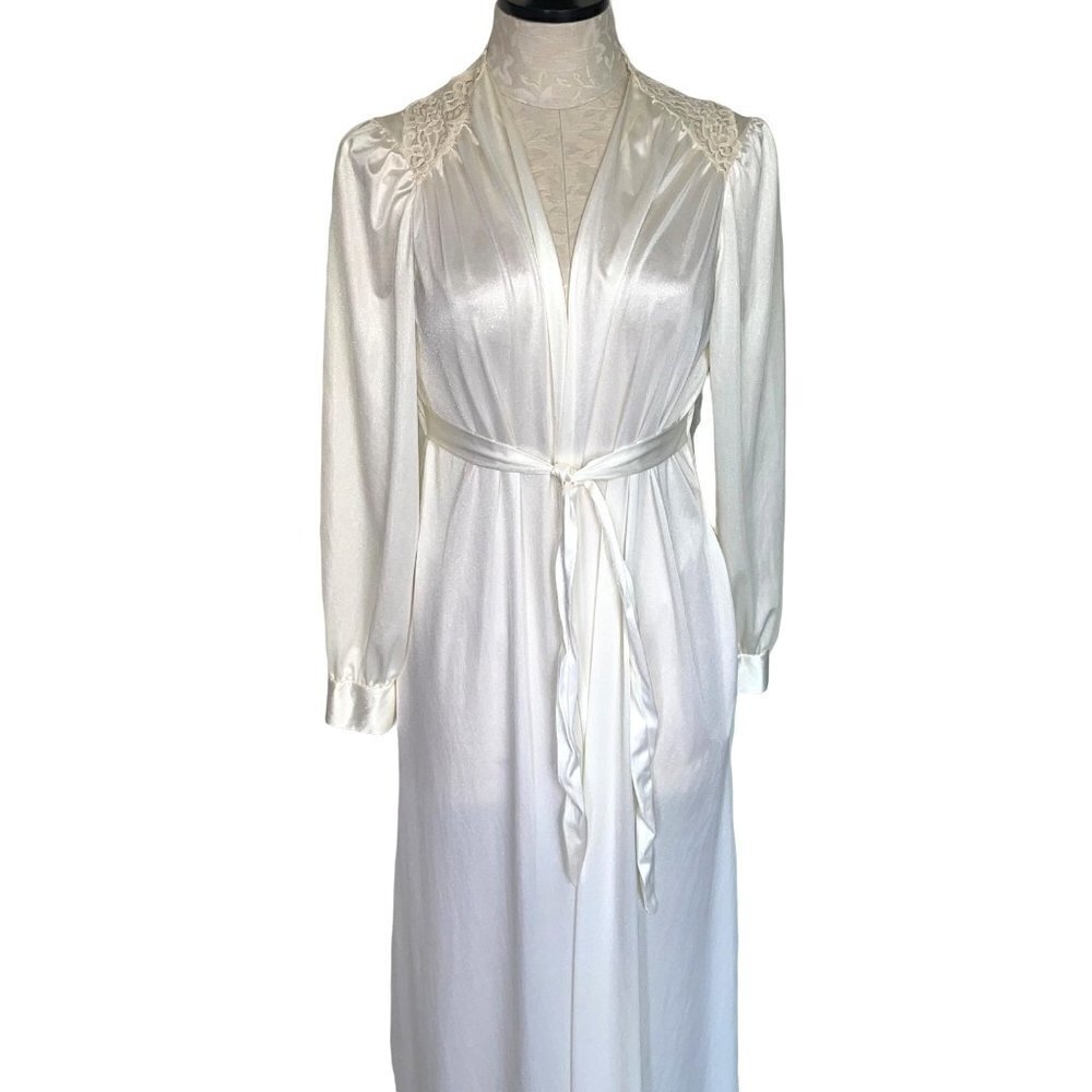 Fantasy Nightwear By Janice Lee Womens Robe Size Medium M Vintage Nylon Lace - Picture 5 of 12